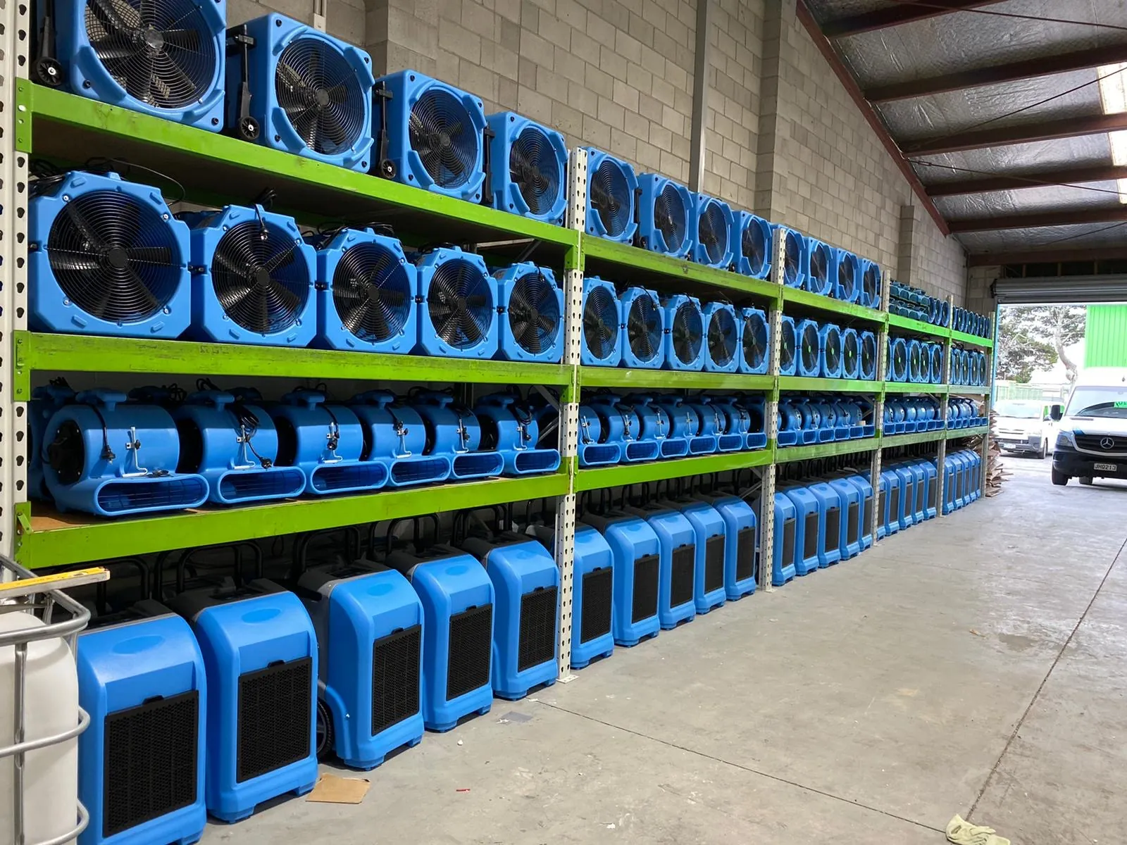 iDry structural drying equipment deployed on site