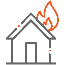 Fire and smoke damage restoration service icon